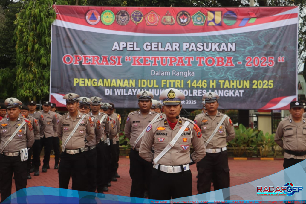 Siap Amankan Mudik Lebaran! Polres Langkat Apel Gelar Pasukan Operasi Ketupat Toba 2025